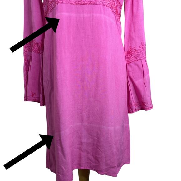 Vanesska Calypso Christiane Celle Mini Dress Womens Small Pink Y2K Babydoll Coqu - Picture 6 of 12